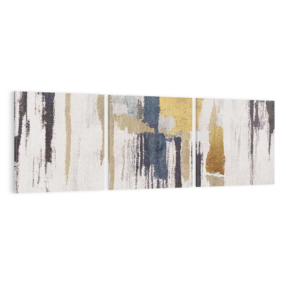 Obraz na płótnie 120x40 - Odyseja w świetle i cieniu - abstrakcja, porysowana ściana