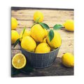Obraz na płótnie 40x40 - Ożywczy koszyk - cytryny, koszyk