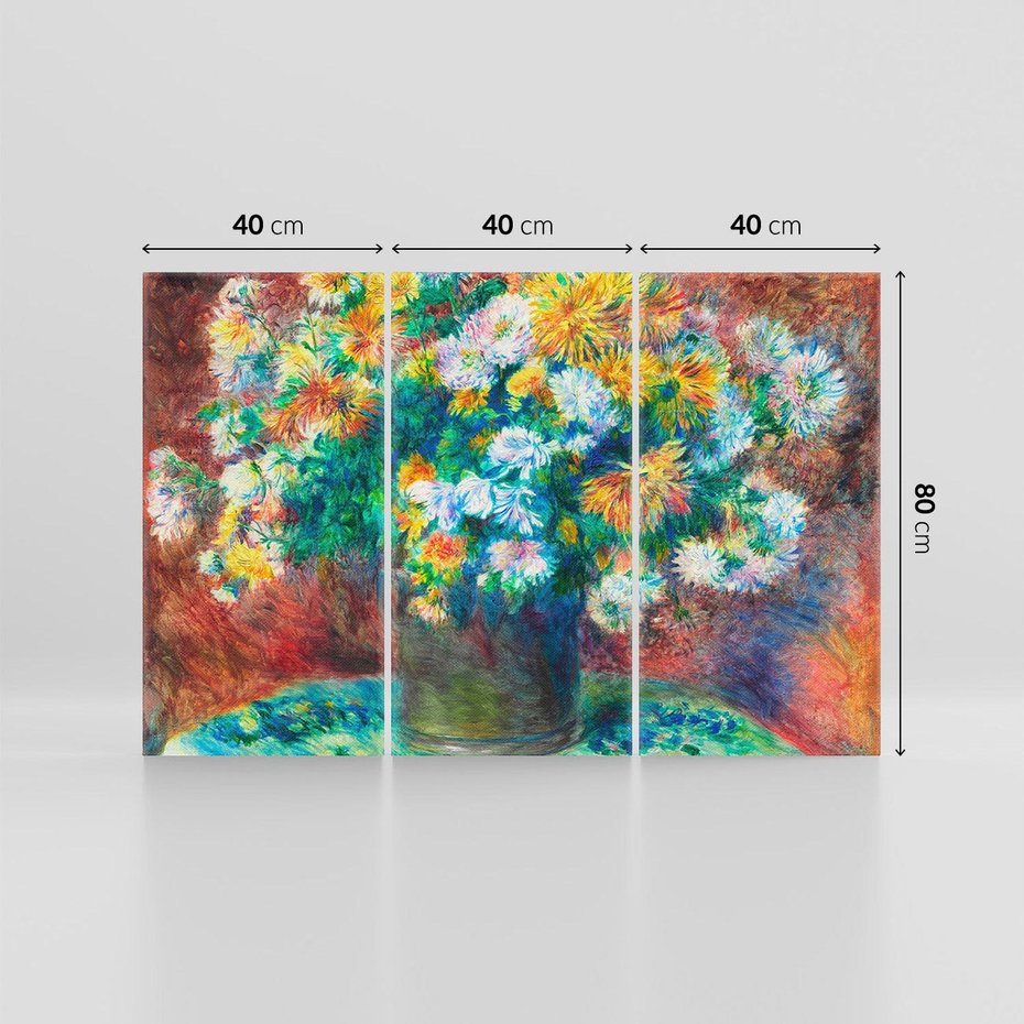 Obraz na płótnie 120x80 - Chryzantemy (1881–1882), Pierre-Auguste Renoir - Reprodukcja - reprodukcja, obraz na płótnie