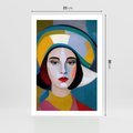Plakat bez ramy 21x30 - Kształtujące Widzenia - abstrakcyjny obraz olejny, portret twarzy kobiety