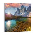 Obraz na płótnie 80x80 - Jezioro wśród majestatycznych gór - jezioro, góry