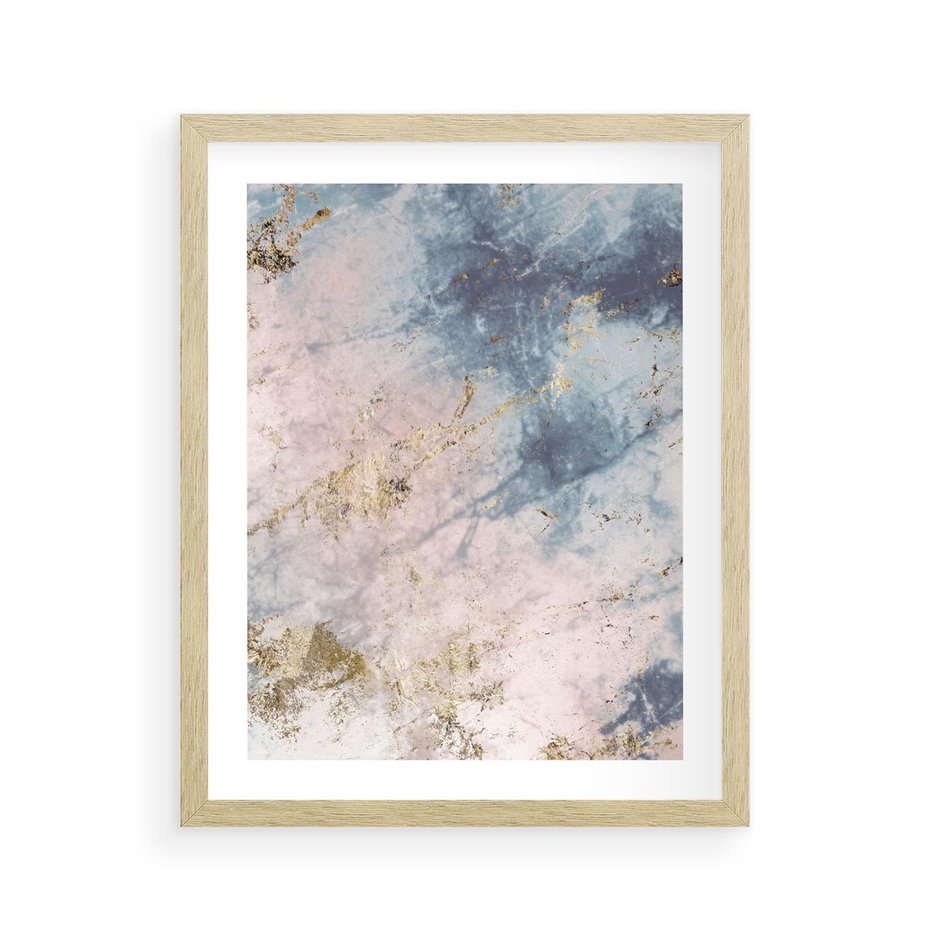 Plakat w ramie 40x50 - Luksusowa Dekoracja - marmur, złoto - rama drewno