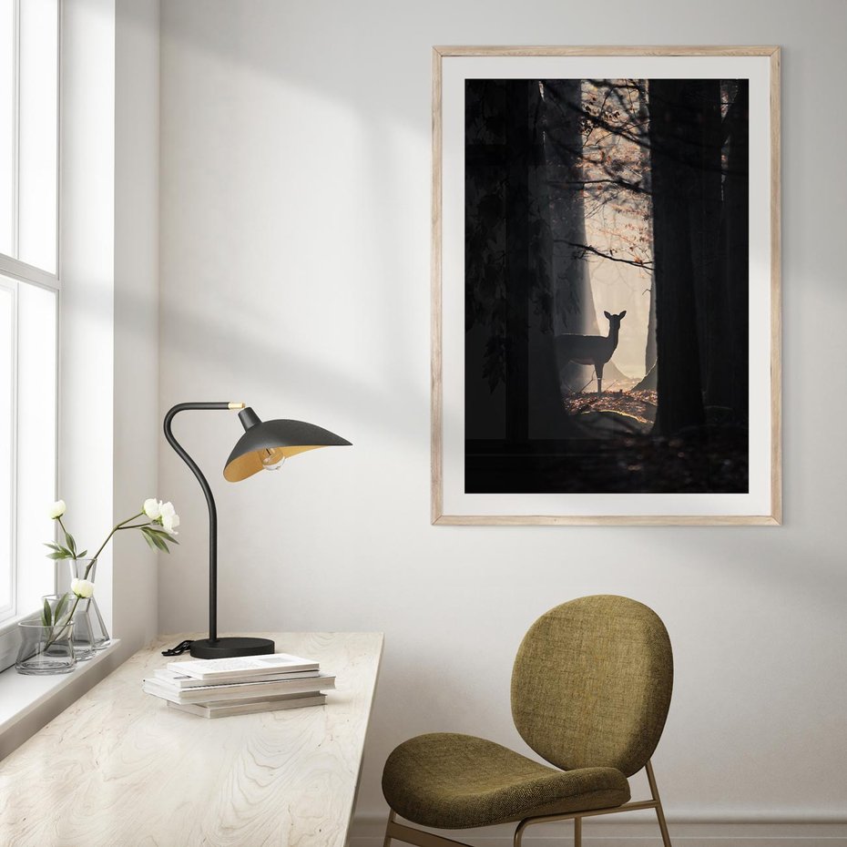 Plakat w ramie 30x40 - Sarnie Skoki - zdjęcie, klimatyczny las - rama drewno