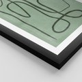 Plakat w ramie 40x50 - Zielone Wariacje w Liniach - abstrakcyjne zielone linie, skandynawski design - rama czarna