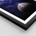 Plakat w ramie 50x70 - Kosmos - Ziemia i Księżyc - kosmos, ziemia - rama czarna