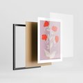 Plakat w ramie 30x40 - Migotliwe Widzenie Kwiatów - nowoczesny plakat, roślinne motywy - rama czarna