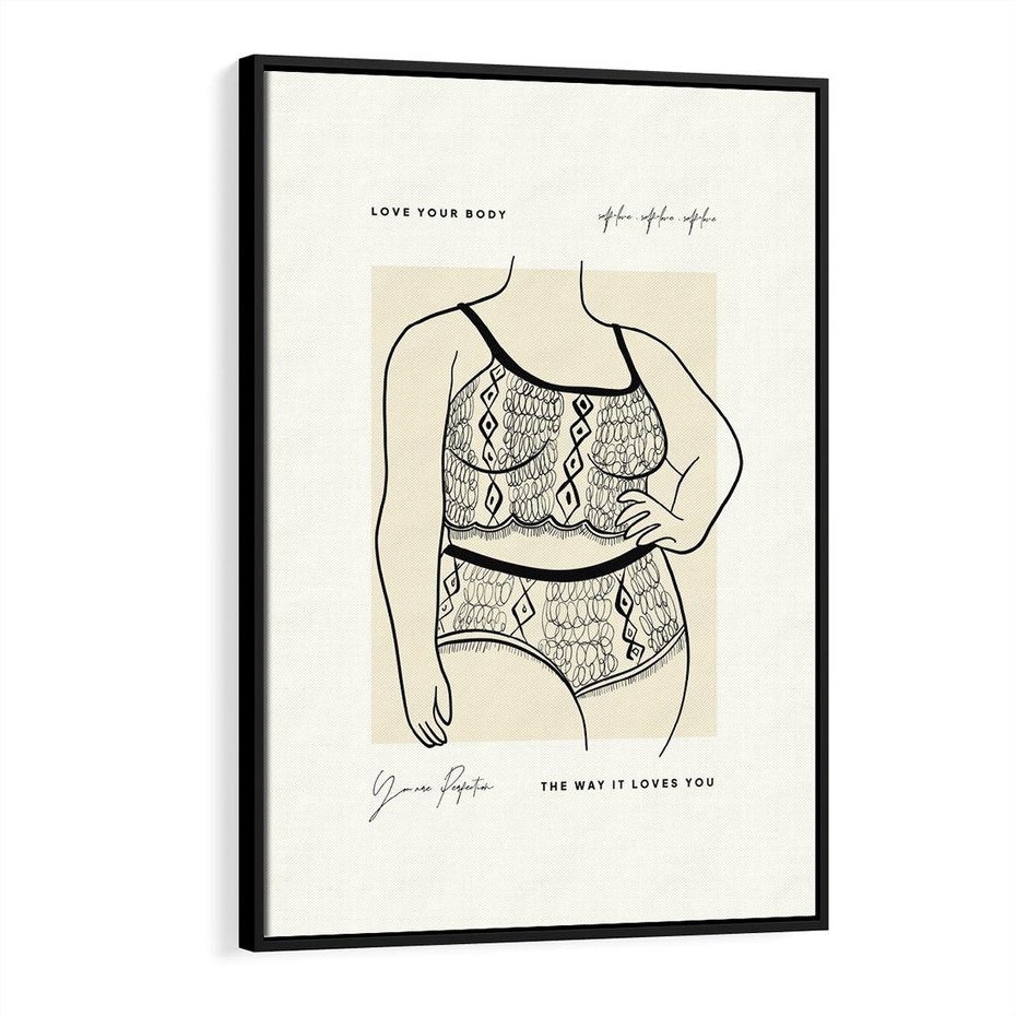 Obraz w ramie 50x70 - Spojrzenia Wewnętrznych Widoków - nowoczesna sztuka kobieca, plakat - rama czarna