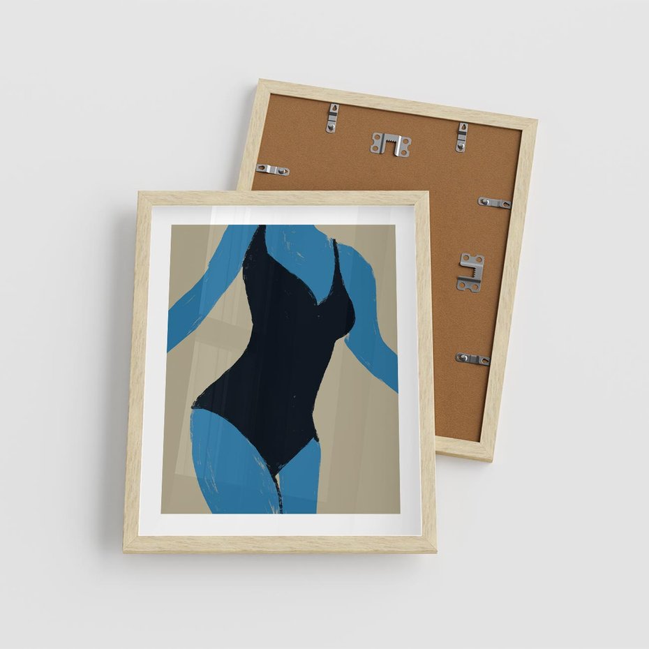 Plakat w ramie 40x50 - Zaklęta Kompozycja - abstrakcyjny plakat, nowoczesna sztuka - rama drewno