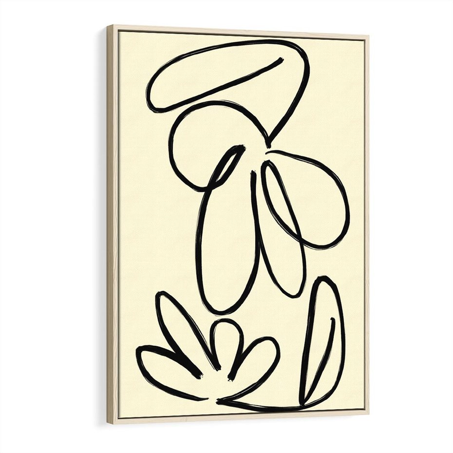 Obraz w ramie 70x100 - Złamane Granice - abstrakcyjna sztuka, przypominająca kwiat - rama drewno