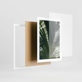 Plakat w ramie 30x40 - Tropikalne Uroki: Palmy i Zielone Liście - palmy, zielone liście - rama biała