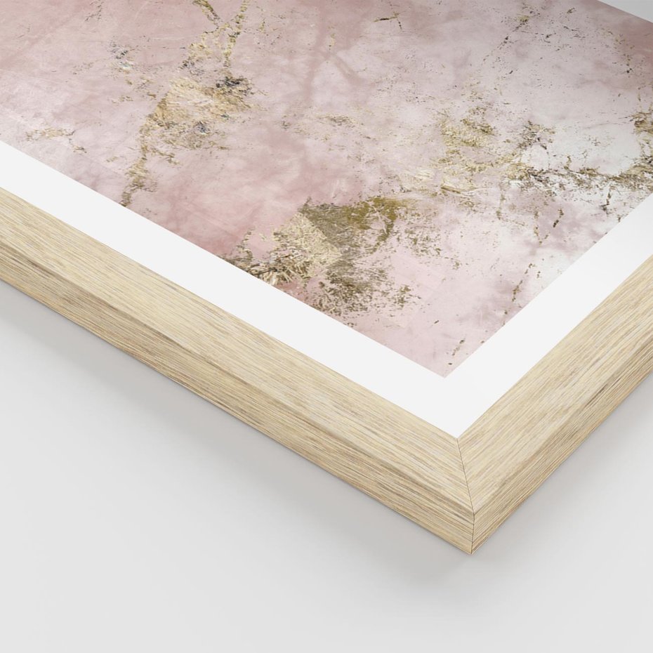 Plakat w ramie 30x40 - Piękno w Szczegółach - marmur, złoto - rama drewno