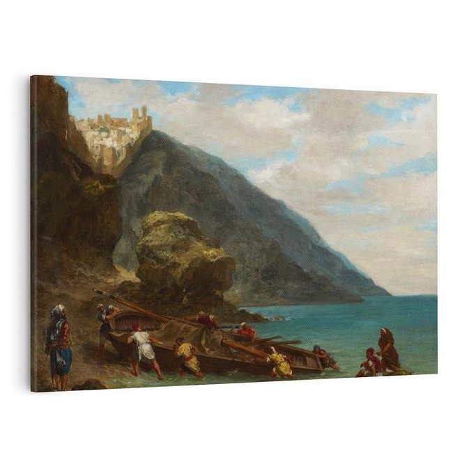 Obraz na płótnie 120x80 - "View of Tangier from the Seashore" Eugène Delacroix - Reprodukcja - reprodukcja, obraz na płótnie