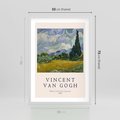 Plakat w ramie 50x70 - Pole z Cyprysami - reprodukcja obrazu, van gogh - rama biała