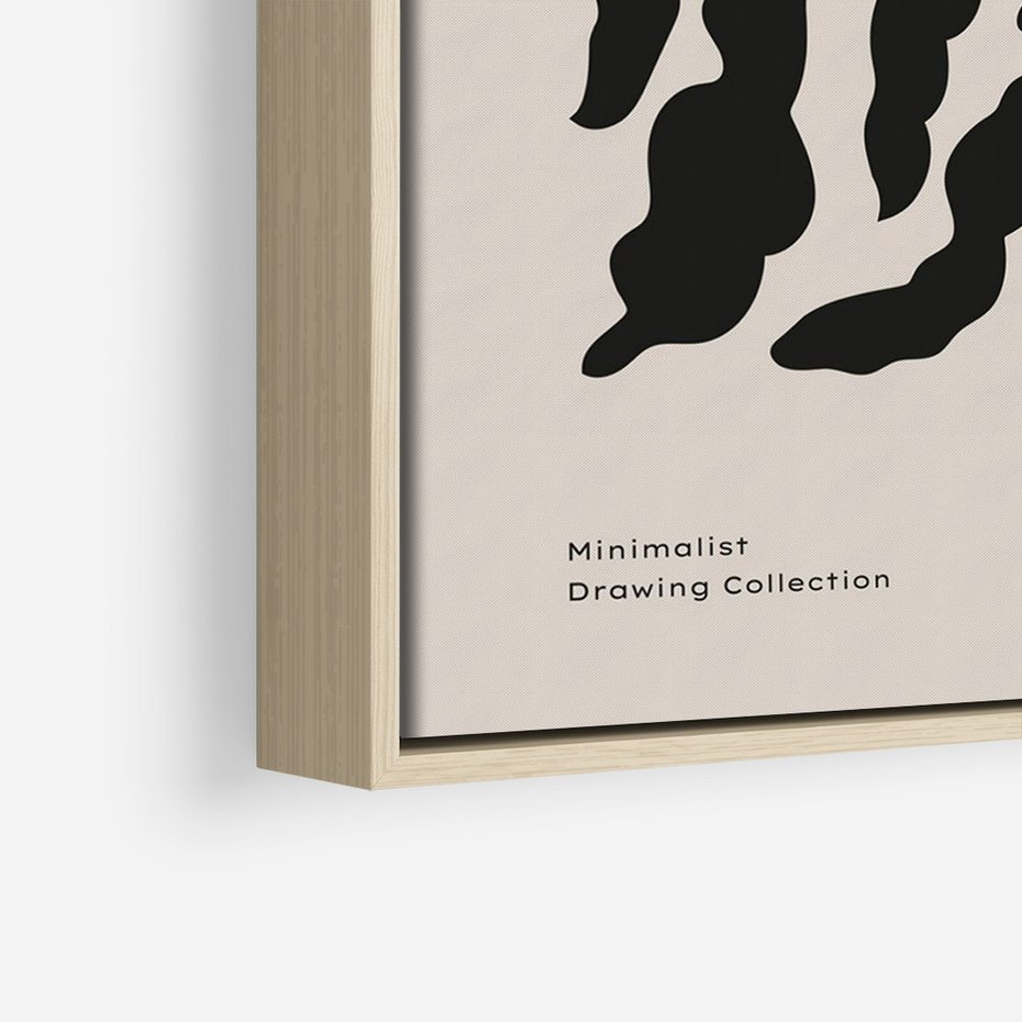 Obraz w ramie 50x70 - Księga Odbić - abstrakcyjne liśćie, roślinne motywy - rama drewno