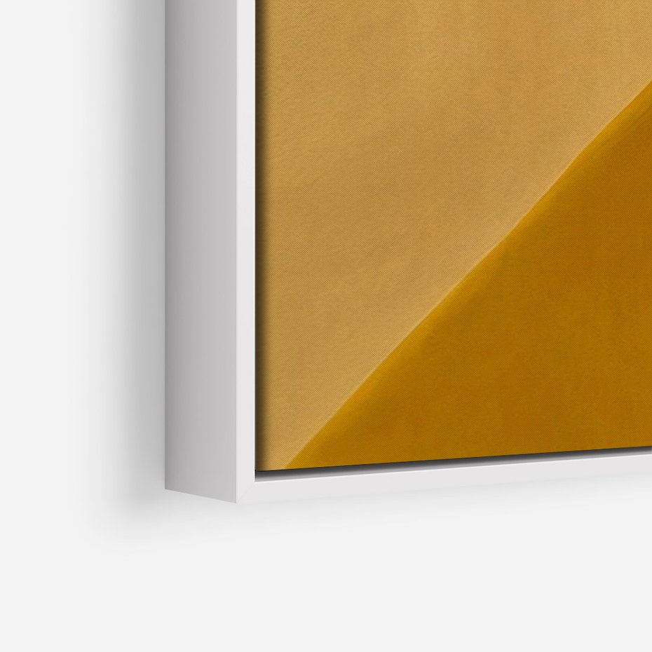 Obraz w ramie 50x70 - Harmonia migoczących ognisk - intensywne ciepłe kolory, słoneczny żółty - rama biała