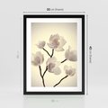 Plakat w ramie 30x40 - Elegancja Natury - magnolia, białe - rama czarna