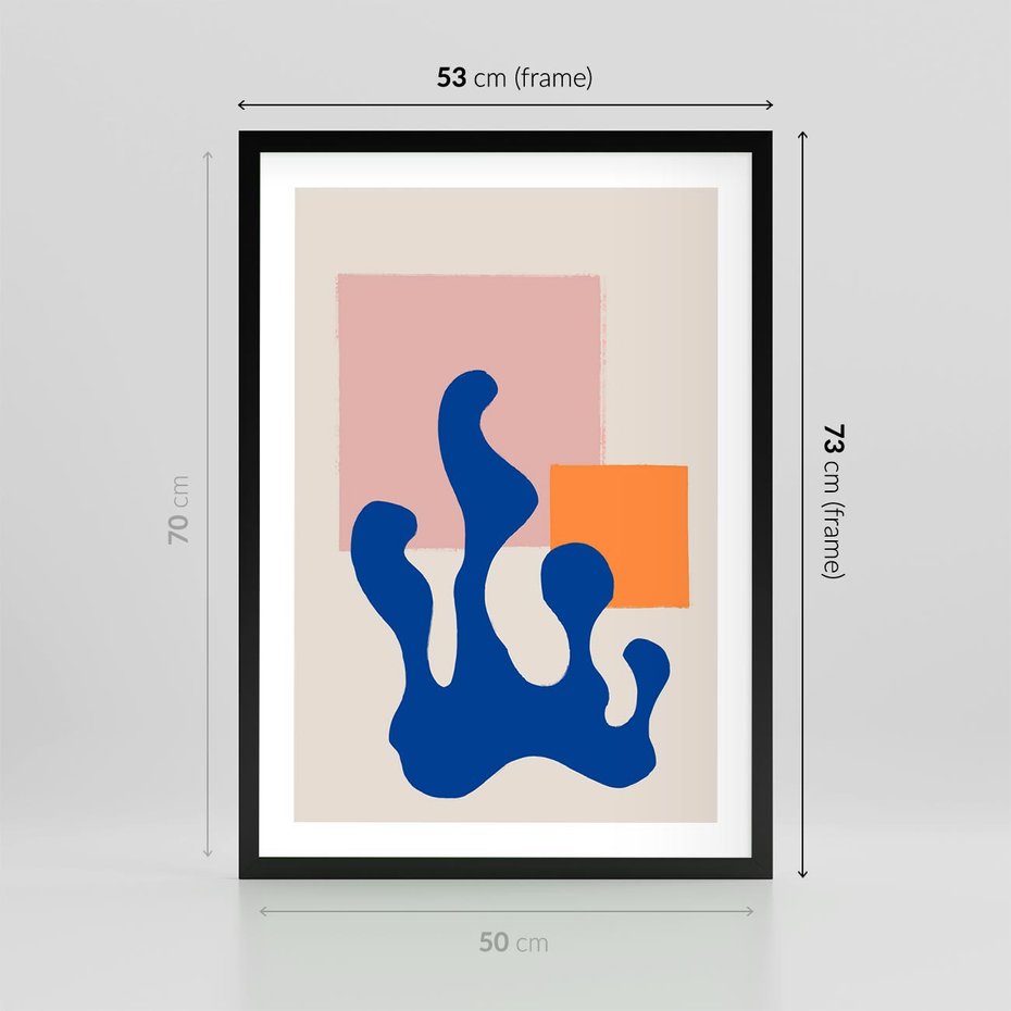 Plakat w ramie 50x70 - Bezgraniczna Galeria Plam - abstrakcja, nowoczesny plakat - rama czarna