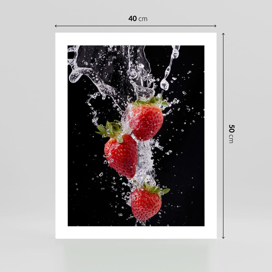 Plakat bez ramy 40x50 - Słodki urok truskawek - truskawki, owoce