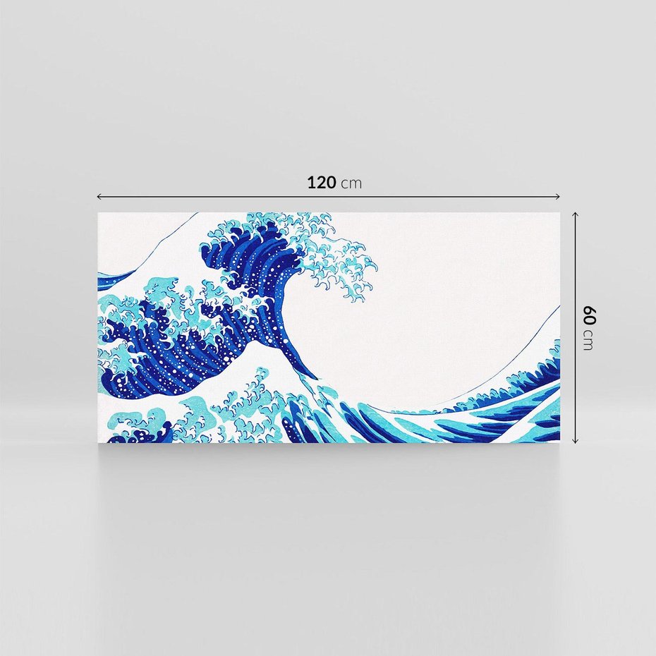 Obraz na płótnie 120x60 - Fala Japandi - wielka fala w Kaganawie, obraz Hokusai