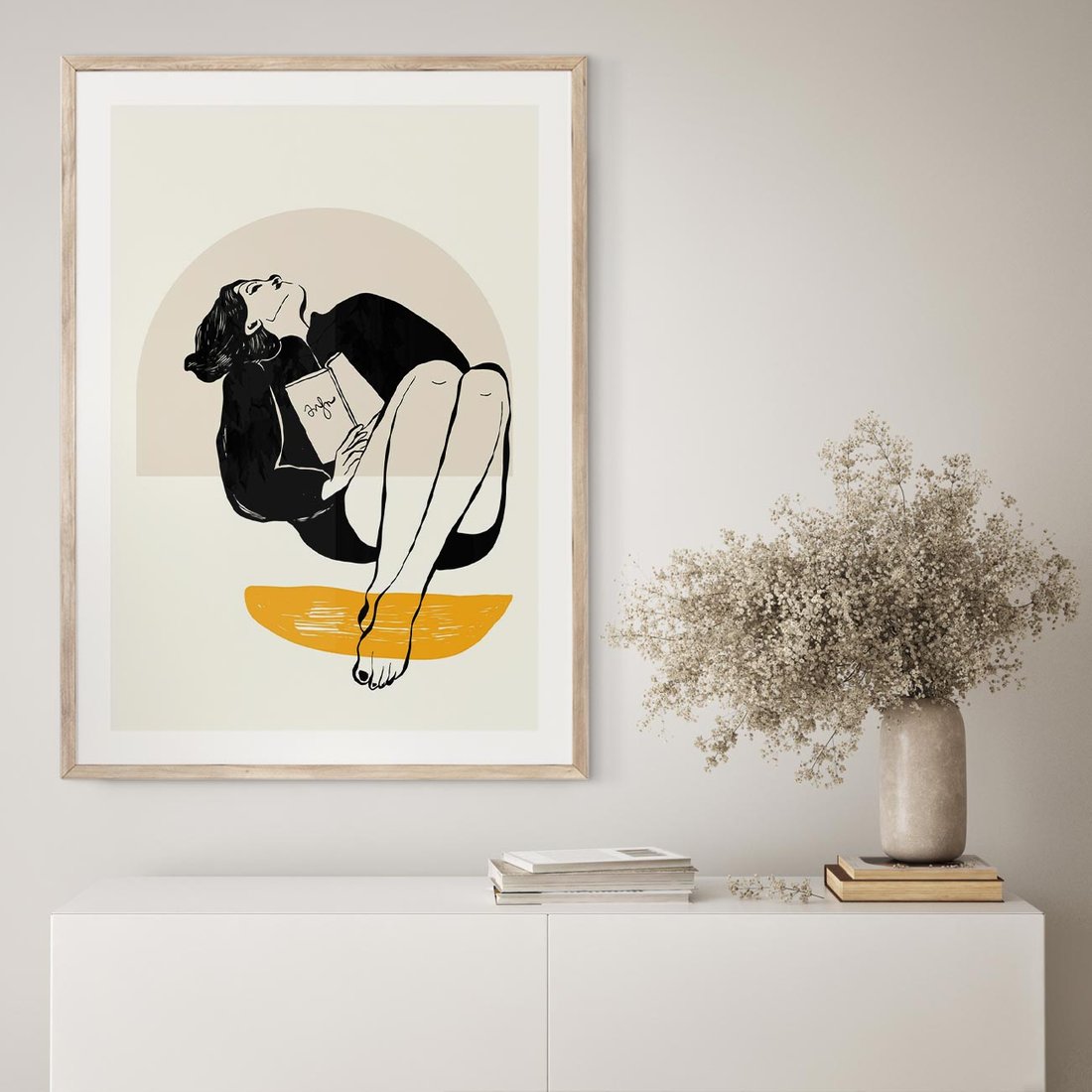 Plakat w ramie 30x40 - Kształt Kobiecego Portretu - grafika, kobieta - rama drewno