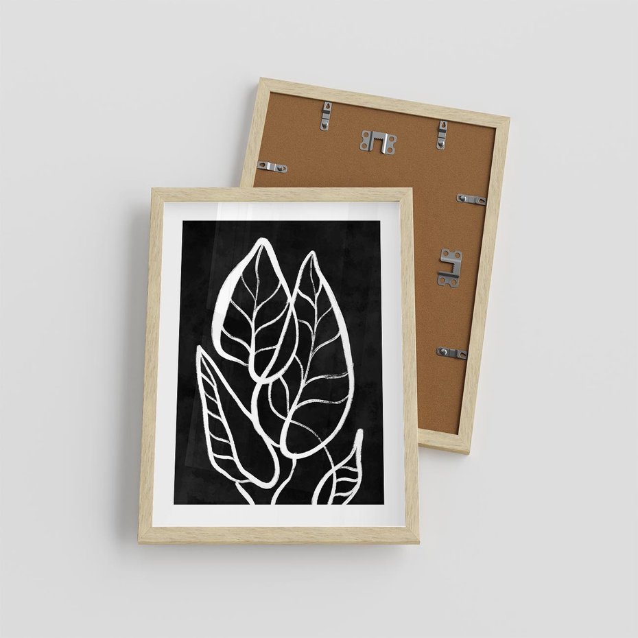 Plakat w ramie 30x40 - Lustrzane Odbicie - mroczna sztuka, minimalizm - rama drewno