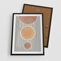 Plakat w ramie 50x70 - Taniec Linii - abstrakcyjna nowoczesna sztuka, koła okręgi - rama czarna
