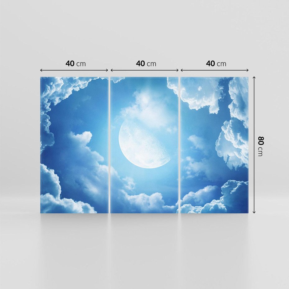 Obraz na płótnie 120x80 - Księżycowe Chmury - księżyc, chmury