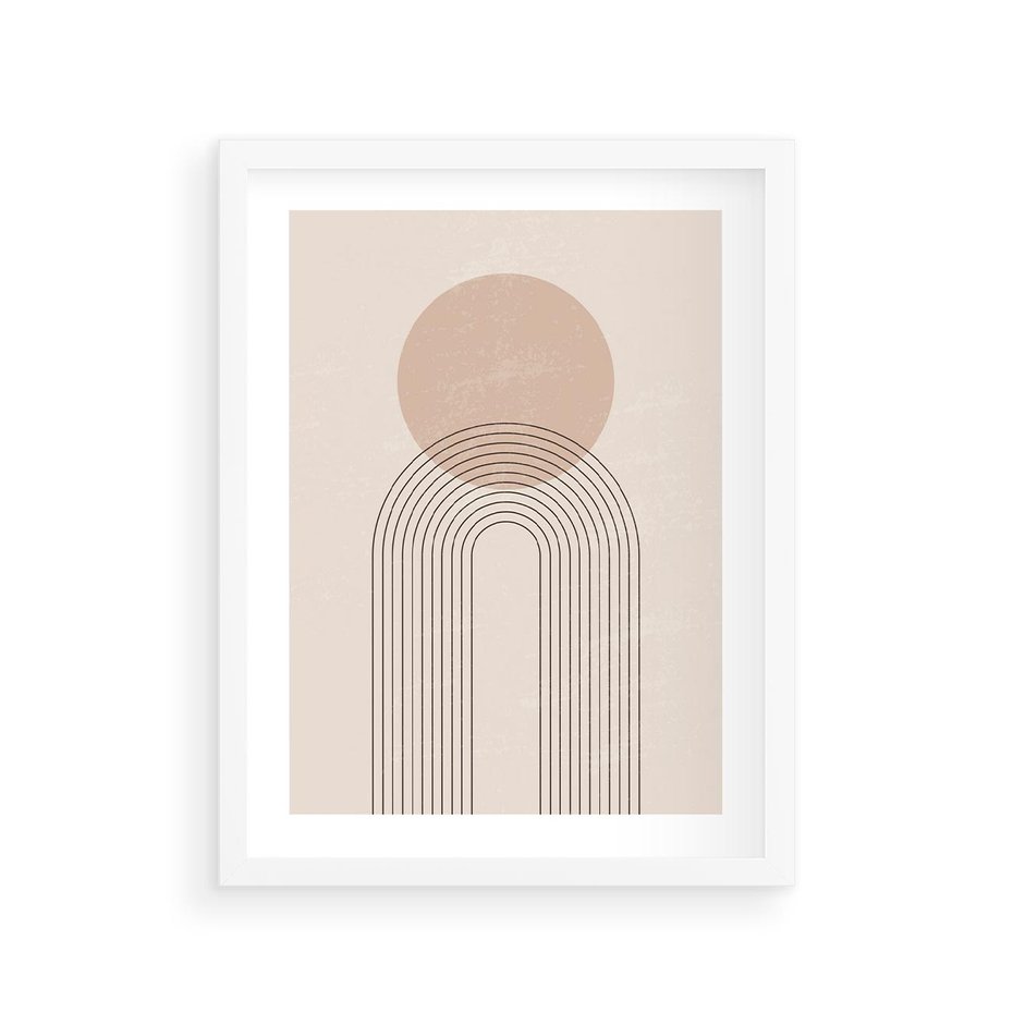 Plakat w ramie 30x40 - Konturem Zdefiniowane - boho plakat, minimalizm - rama biała