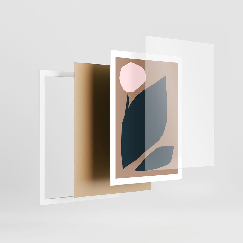 Plakat w ramie 50x70 - Rozkwitająca Wolność Boho - abstrakcyjny obraz, plakat - rama biała