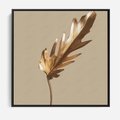 Obraz w ramie 50x50 - Piękno w Detalu - złoty, liść - rama czarna