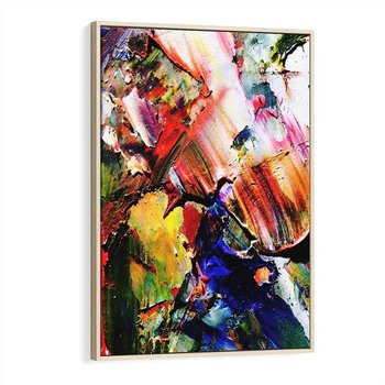 Obraz w ramie 50x70 - Szalejące ognie kolorów - abstrakcja, farby olejne - rama drewno