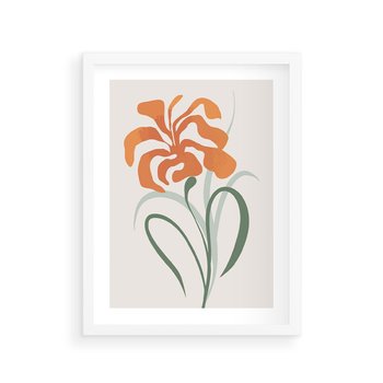 Plakat w ramie 50x70 - Kwiatowe Harmonie - kwiat, sztuka nowoczesna - rama biała