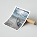 Plakat bez ramy 30x40 - Burzowy pomost na plaży - plaża, pomost