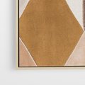 Obraz w ramie 80x120 - Odblaski niespełnionych marzeń - kompozycja z trójkątów, mix kolorów ziemi - rama drewno