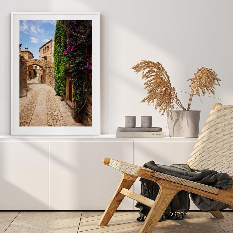 Plakat bez ramy 40x50 - Uliczka pełna perspektywy i tajemnicy - uliczka, perspektywa