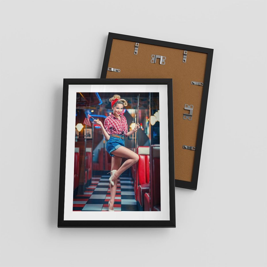 Plakat w ramie 30x40 - Czas Wstecz - retro, restauracja - rama czarna