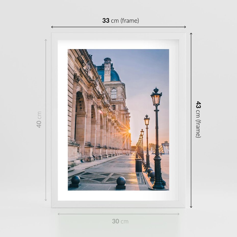 Plakat w ramie 30x40 - Magiczne spacery - uliczka, perspektywa - rama biała