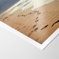 Plakat bez ramy 30x40 - Ślady stóp na plaży - plaża, ślady