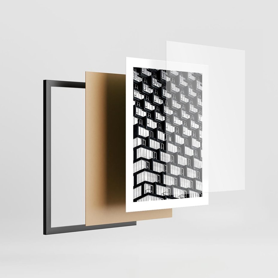 Plakat w ramie 30x40 - Elegancja Wysokości - architektura, wieżowiec - rama czarna