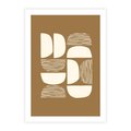 Plakat bez ramy 21x30 - Wewnętrzne Spektrum - geometryczne boho kształty na brązowym, karmelowym tle