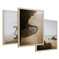 Zestaw obrazy w ramie 50x70 galeria - Zachód, słońca, na, plaży - rama drewno