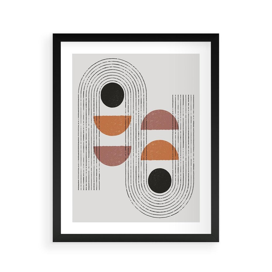 Plakat w ramie 40x50 - Nowoczesna Abstrakcja - geometria, grafika - rama czarna