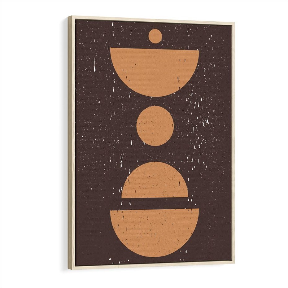 Obraz w ramie 80x120 - Impulsy Przestrzeni - mid century styl, nowoczesna grafika - rama drewno