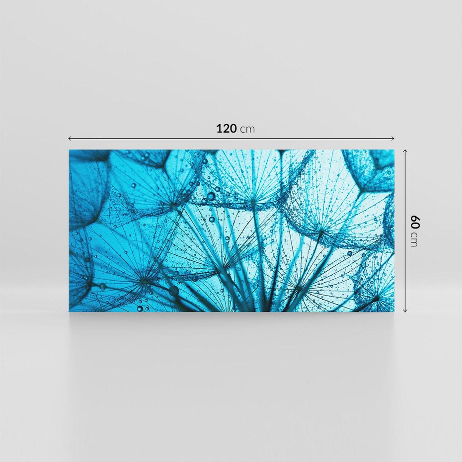 Obraz na płótnie 120x60 - Lekkość dmuchawca wśród kwiatów - dmuchawiec, kwiaty