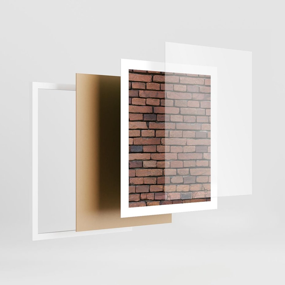Plakat w ramie 40x50 - Mur cegieł: industrialny urok - cegły, mur - rama biała