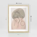 Plakat w ramie 30x40 - Kobieta w Linii: Akwarelowa Harmonia - kobieta one line, grafika - rama drewno