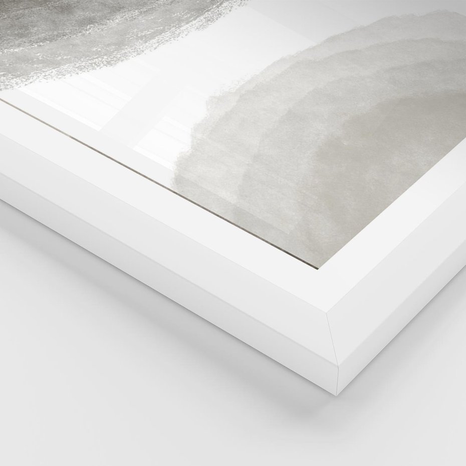 Plakat w ramie 50x70 - Impresje Energii - rozmyte cienie, abstrakcja - rama biała