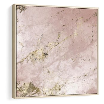 Obraz w ramie 50x50 - Piękno w Szczegółach - marmur, złoto - rama drewno