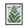 Plakat w ramie 40x50 - Zieleń Odpoczynku - zielony plakat, nieregularne splątane linie - rama czarna