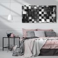 Obraz na płótnie 100x50 - Abstrakcyjna Szachownica: Gra Kolorów w 3D - 3D, abstrakcja